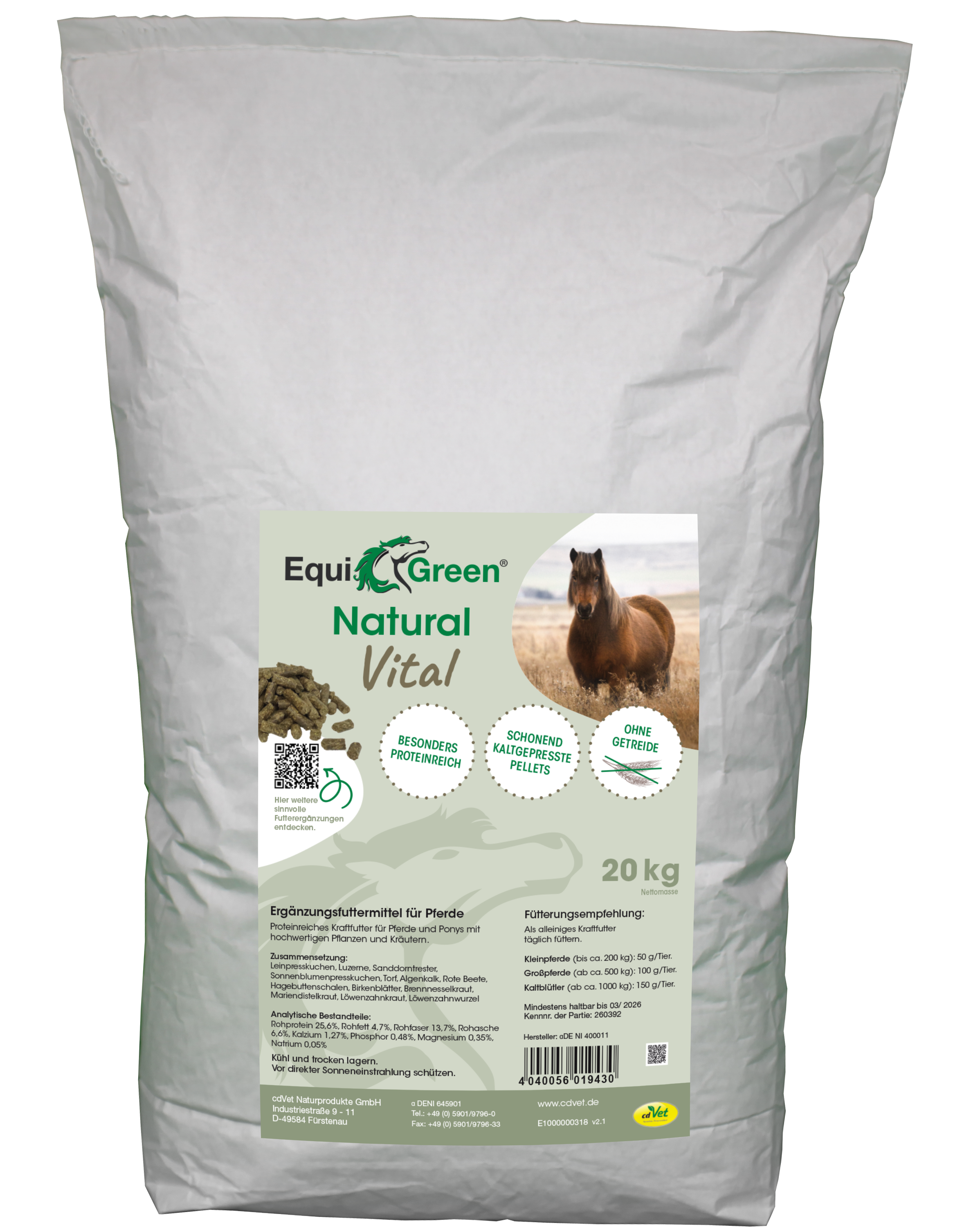 EquiGreen Natural Vital Getreidefrei Pellets 6 kg