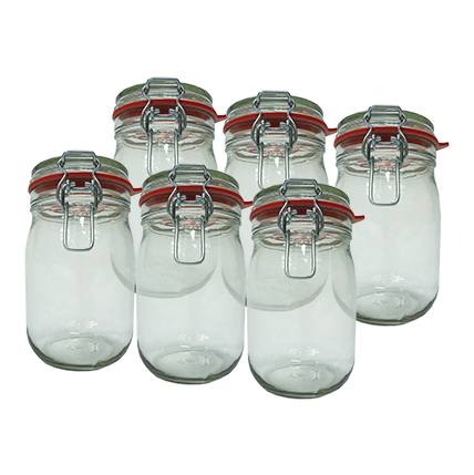 Drahtbügelglas weiß 1,1 L (6 St.)
