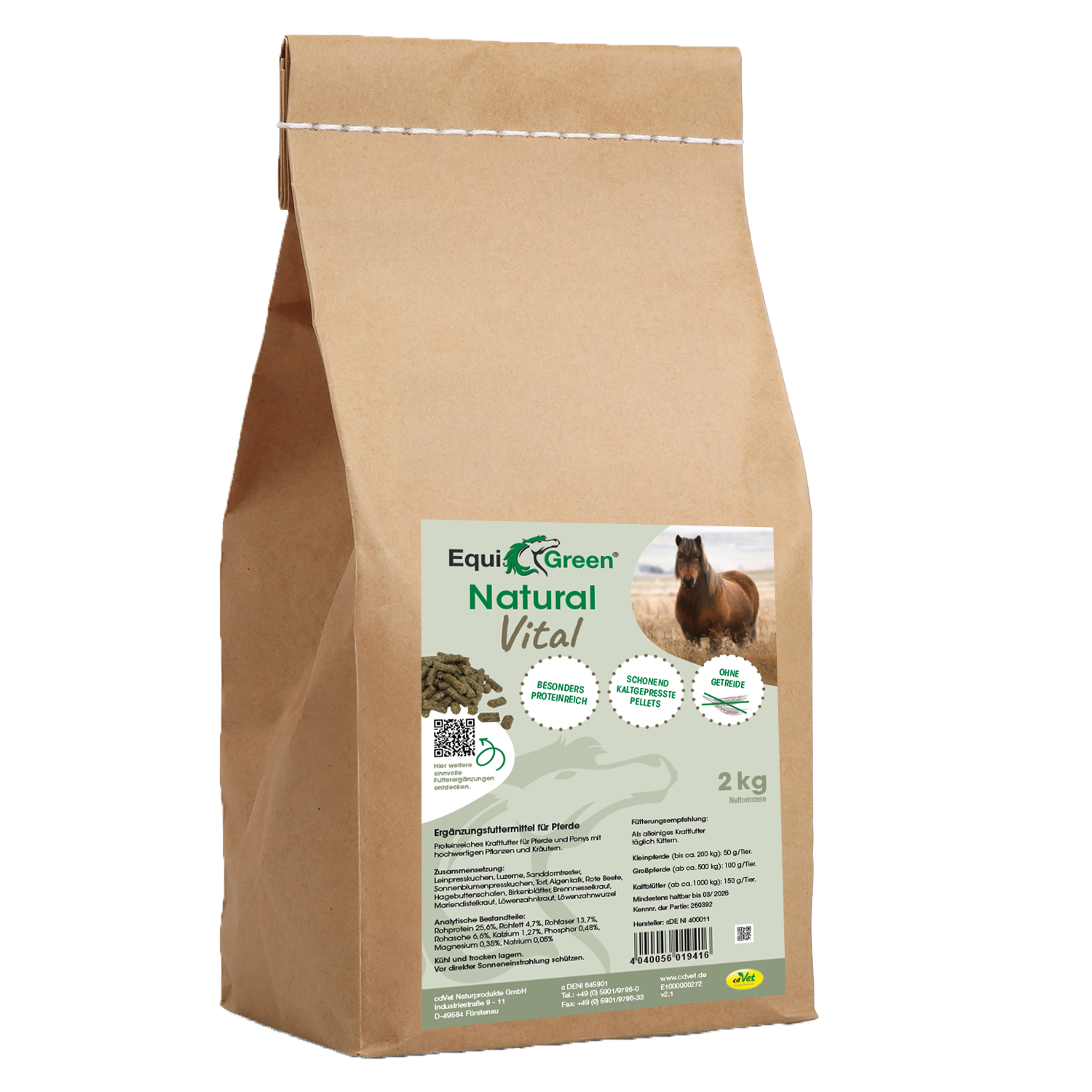 EquiGreen Natural Vital Getreidefrei Pellets 2 kg